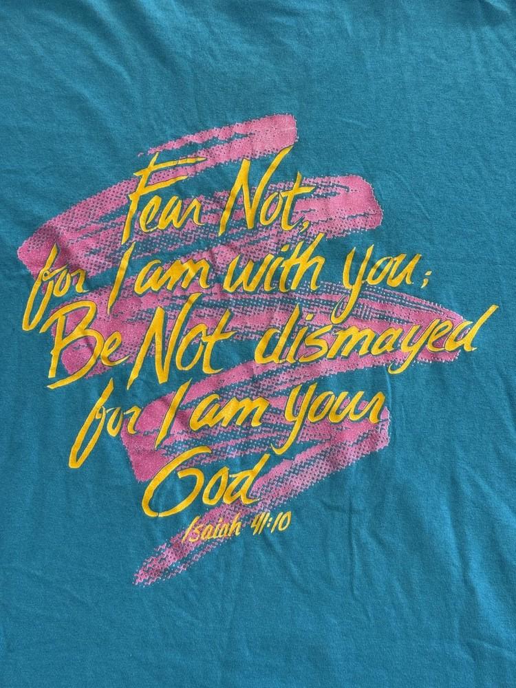 Винтажная футболка с Иисусом 90-х Не бойтесь, ибо Я с вами XL Унисекс Футболка XXXL
