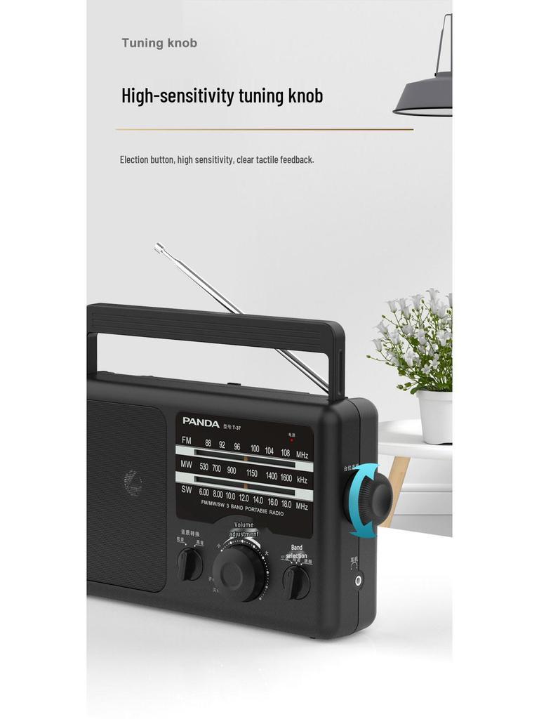PANDA T37 Retro Portable Rechargeable Full Band FM Radio for Seniors