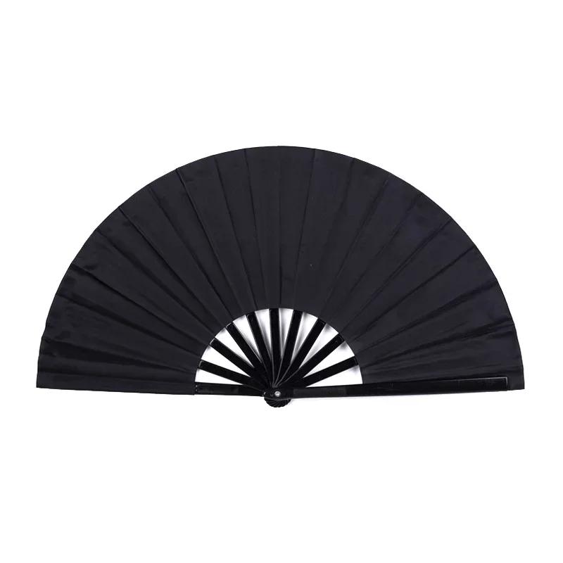 Chinese Martial Arts Kung Fu Fan Tai Chi Dance Fan Plastic Stage Performance Folding Fan DIY Graffiti Solid Color Fan Photo Prop