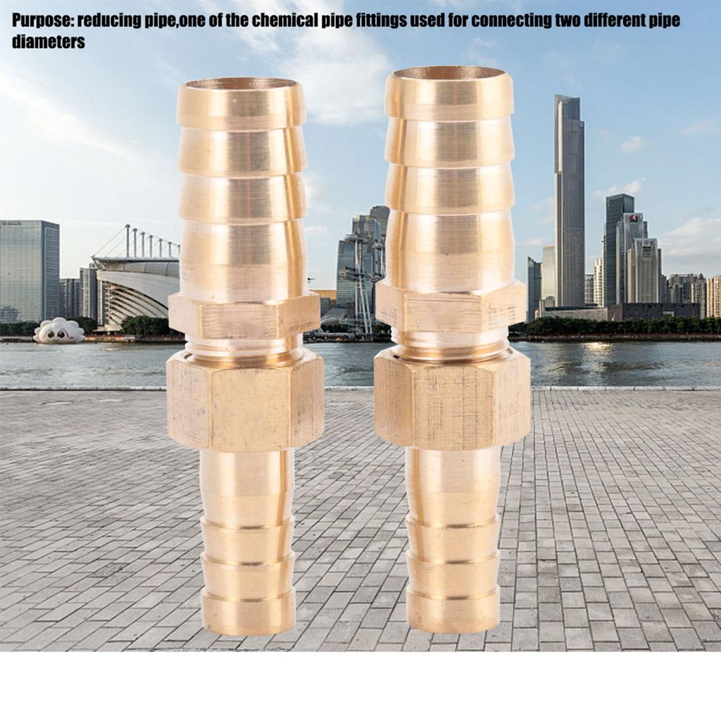 Brass Fitting Hose Barb Tail Reducer Reducing Plug Connector (6mm-8mm 4 pcs)