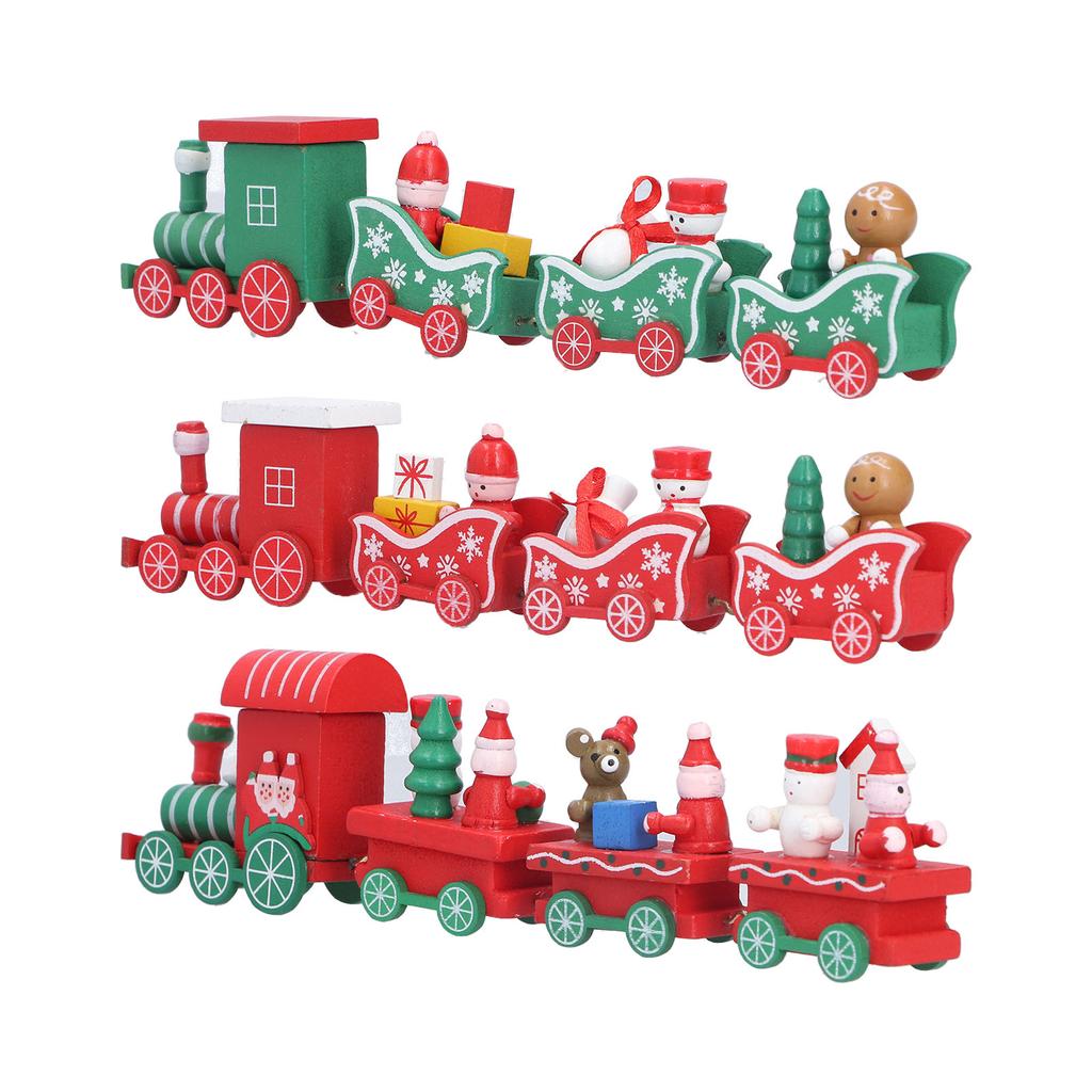Christmas Train Toys Set Miniature Color Cartoon Christmas Train Model for Kids Boys Girls