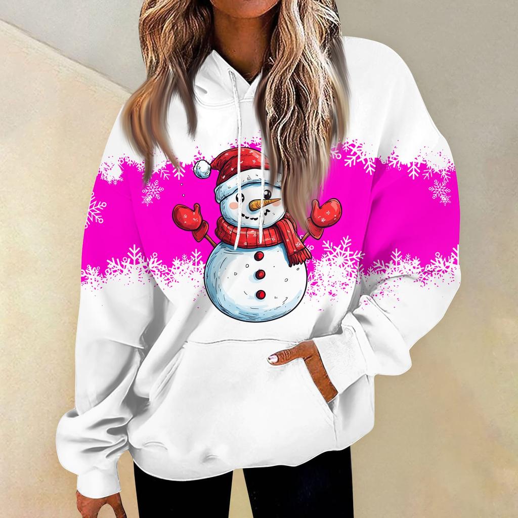 Women's Casual Fashion Print Long Sleeve Pullover Hoodies Sweatshirts