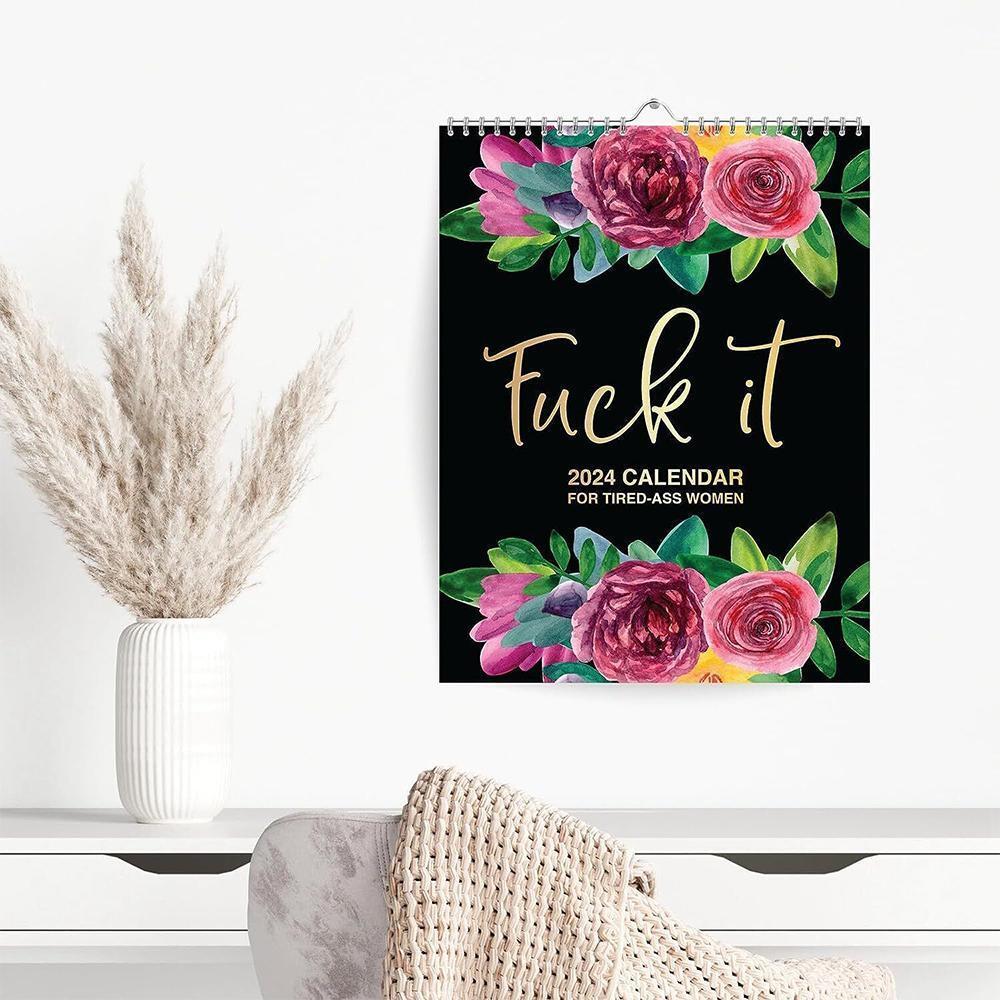 2024 Calendar For Tired-Ass Women,Wall Hanging Planners for Office,Funny Gifts