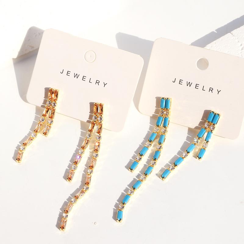 Luxury Classic Full of Rhinestones 18K Gold Plated Asymmetry Earrings For Women Sparkling Simple Zircon Jewelry Birthday Gifts