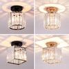 Elegant Gold Crystal Chandelier for Corridor, Balcony, or Cloakroom - Surface-Mounted Decorative Downlight