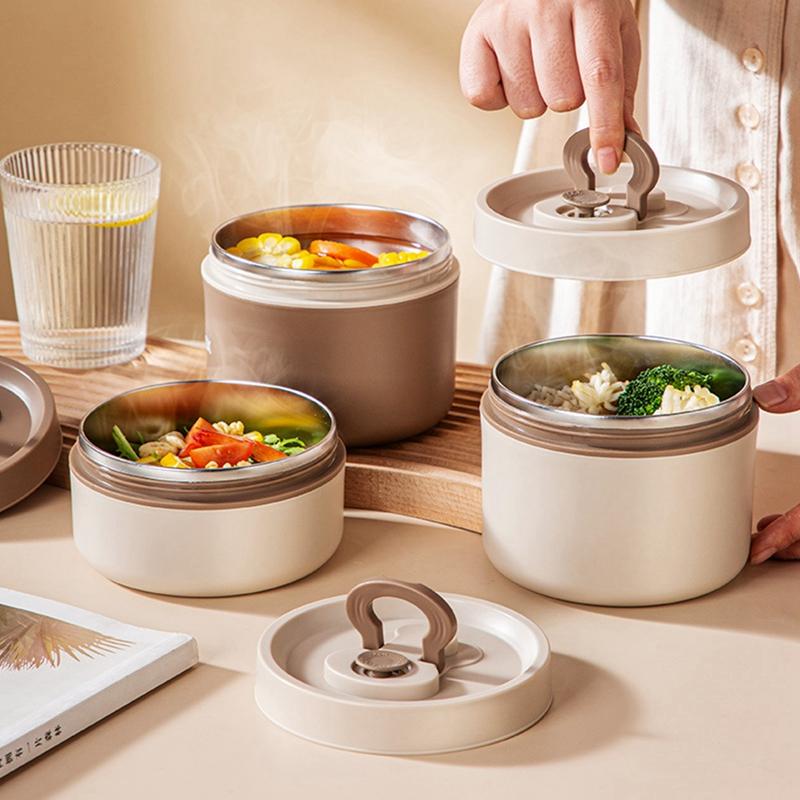 Bento Lunch Box Set, Portable Keep Warm Lunch Container With Insulated Bag, Stainless Steel Thermal Food Container