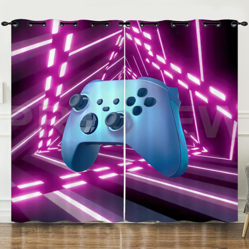 Curtain Gamepad 3D Digital Printing Blackout Curtain Punching