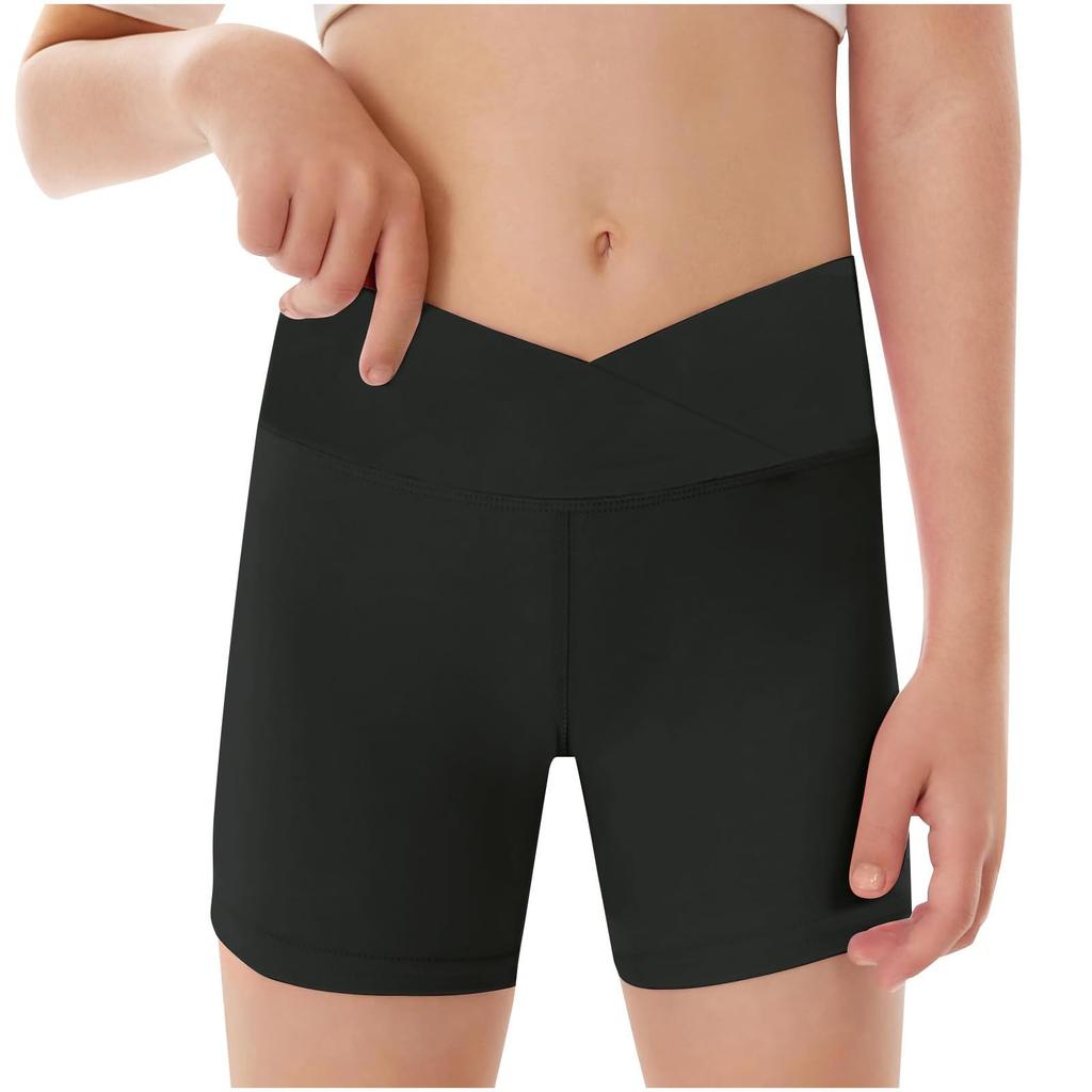 Children's Solid Color Yoga Shorts Tight Fitness Sports Fashion Three-point Pants Hot Pants