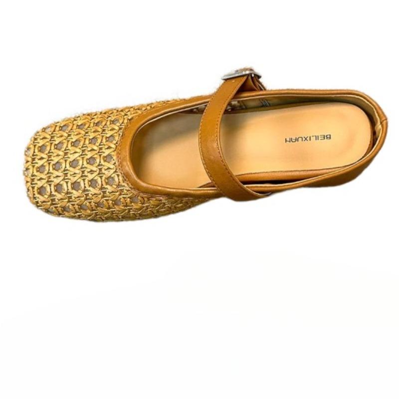 Fashion Women Flats Slippers Designer Weave Soft Shoes Summer Slingback Sandals Summer 2025 New Trends Shoes Casual Walking Zapatillas