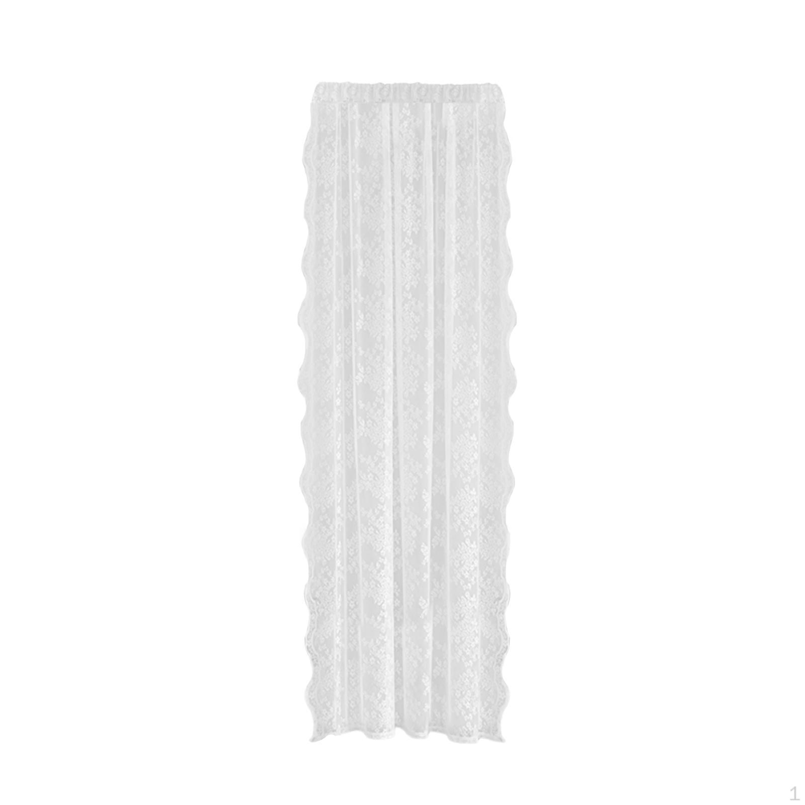 

Curtain Voile Drape Drapery Transparent Floral Panel with Rod Pocket for Kitchen Hotel 100cmx200cm