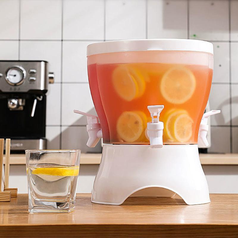 Large Capacity Beverage Dispenser With 3 Spigots Clear Body For Home Parties Outdoor Picnics Daily Use