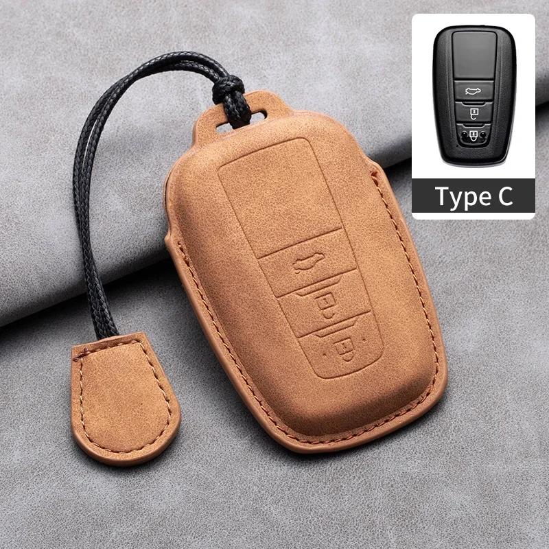 5 Buttons Car Remote Key Case Cover for Toyota Alphard Vellfire Sienna Alphard Previa RAV4 Leather Car Key Fob Protector Bag