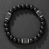 Fashion Personality Geometry Square Volcanic Stone Bead Obsidian Bead Energy Bracelets for Men Women Couple Jewelry Accessories
