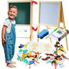 Wooden Magnetic Chalk Board + Magnetic Puzzle Set