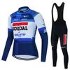 Mens Quick Step Long Sleeve Cycling Jersey Set Mountain Road Bikes Breathable Quick-Dry Performance Wear