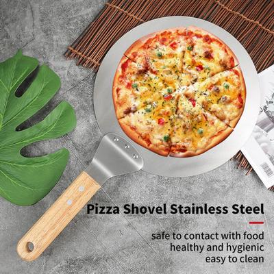 Stainless Steel Pizza Shovel Large Round Paddle Kitchen Oven Pizza Spatula