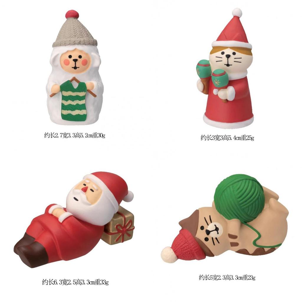 Christmas Resin Art Toys With Festive Mushroom And Cat Designs For Gift Giving