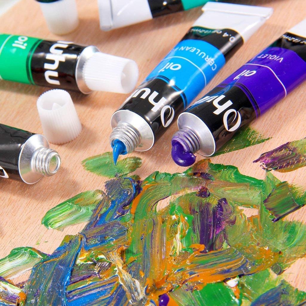 Ohuhu Oil Paint Set 24 Colors Oil Painting Paint Painting Art Supplies Set Beginner Adult Boys Girls 12ml Paint Tube