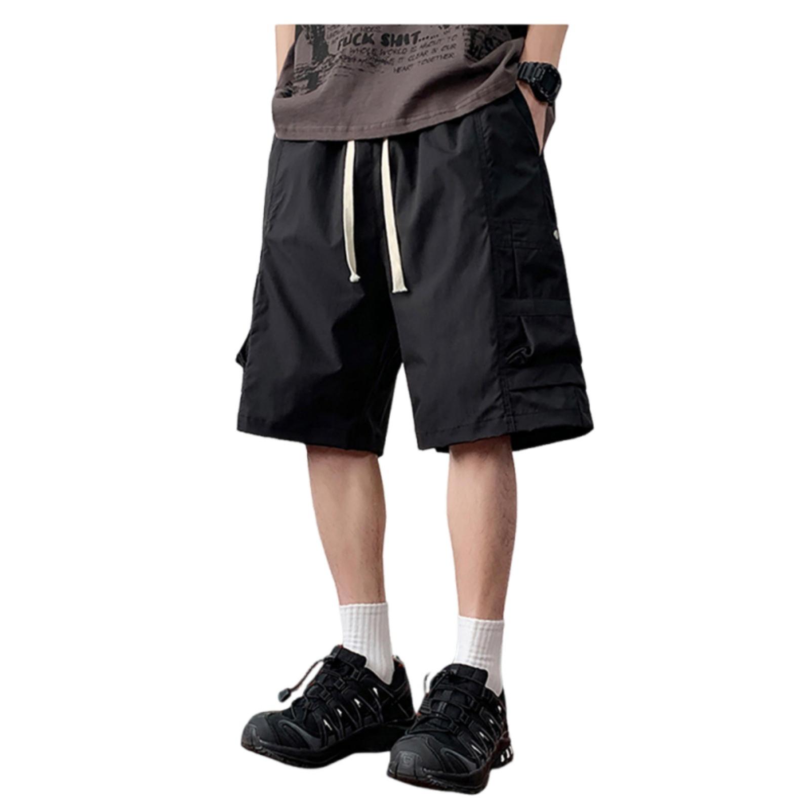 Men s Quick-Dry Loose Fit Cargo Shorts, Athletic Casual -Inch Bottoms L чёрный