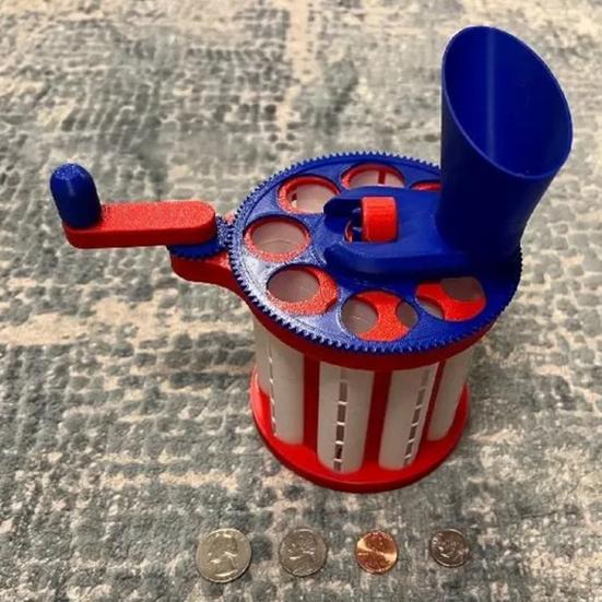 Hand-cranked Coin Classifier 3D Printed Manual Coin Sorting Machine Coin Sorter Organizer Storage Box Coin Classification Tool