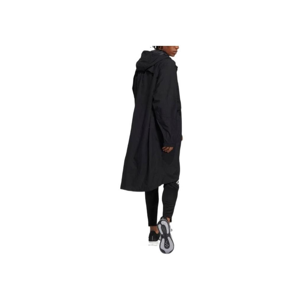 Adidas Uformell Sport Ensfarget Middels Lengde Hettevindjakke Herre Yttertøy Svart HD0041