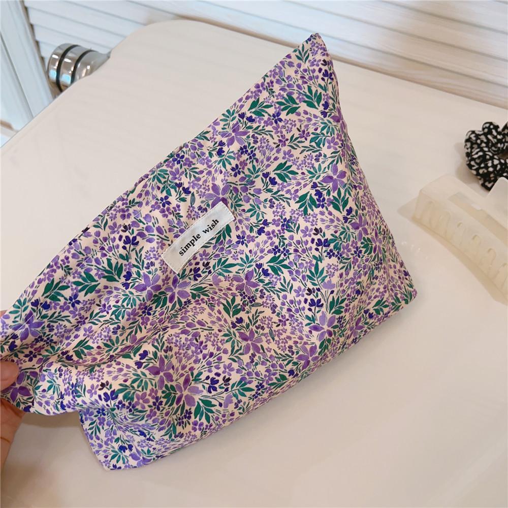 Cotton Ladies Travel Storage Lipstick Bag Retro Flower Women's Cosmetic Bags Cute Design Girls Pencil Case Makeup Bag Handbags