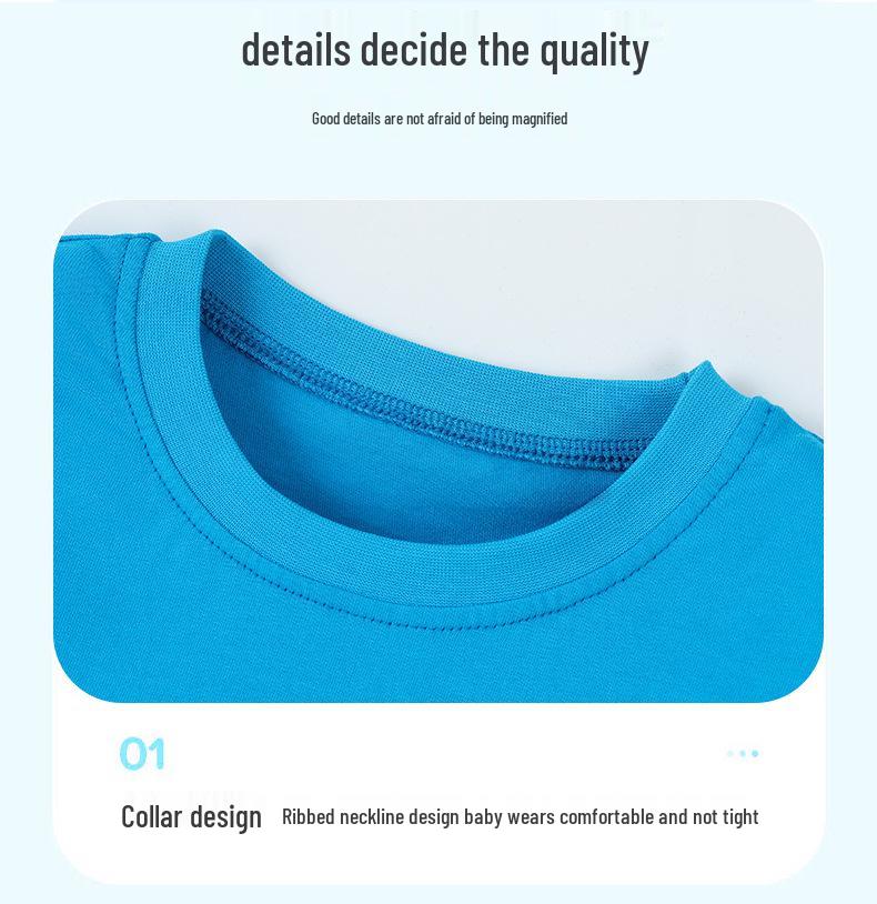 Boys' Whale Print Round Neck Summer T-shirt - European American Fashion Style