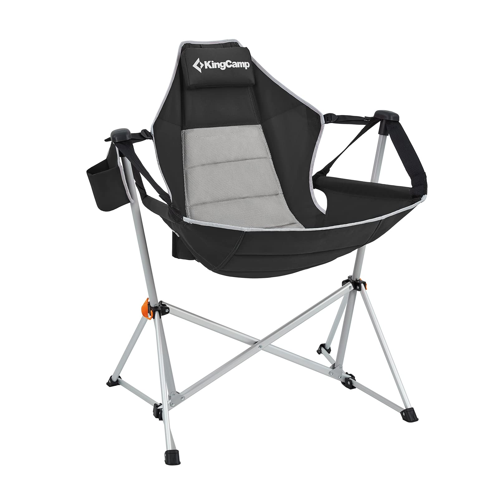 

Кресло-гамак KingCamp Swinging Hammock Chair, кресло для улицы, отдельно стоящее складное кресло, регулируемый угол наклона, грузоподъемность 120 кг, в комплект входит сумка для хранения, качал