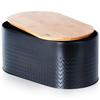 Bread Box - VILDE - Black Steel and Wood - 34 X 18.5 X 15.5 Cm - Integrated Cutting Board