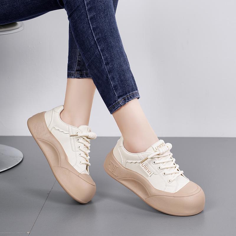 

Новые осенние женские туфли большого размера на толстой нескользящей подошве, белые туфли-кирпичики (Размеры 34-42) 37