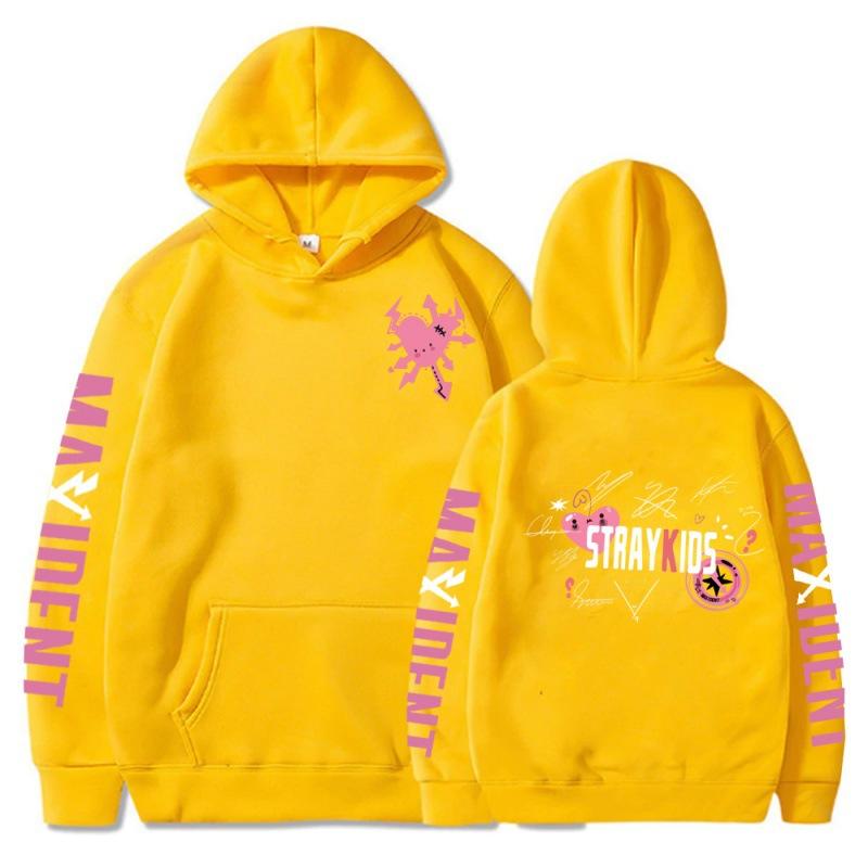 Stray Kids Idol Support Hoodies Womens Casual Pullovers Coats Harajuku Unisex Hoodie Cartoon Printed Sweatshirts Hip Hop Hoody Streetwear
