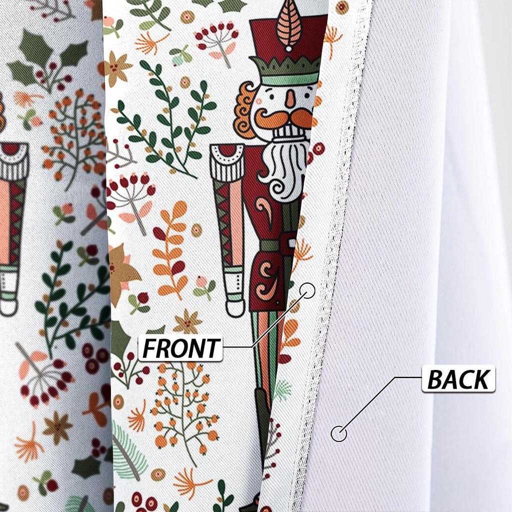 Specialdesignade Nötknäckare Digitaltryck Mörkläggningsgardiner - Tjock Polyester med Värmeisolering & Solskydd