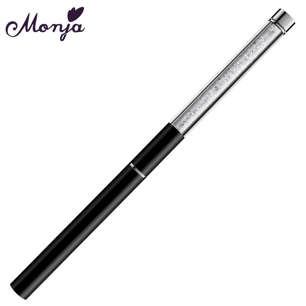 Monja Rhinestone Handle Multifunctional Nail Art Painting Brush Stripes Lines Flowers Pattern Nail Gel Drawing Pen Manicure Tool