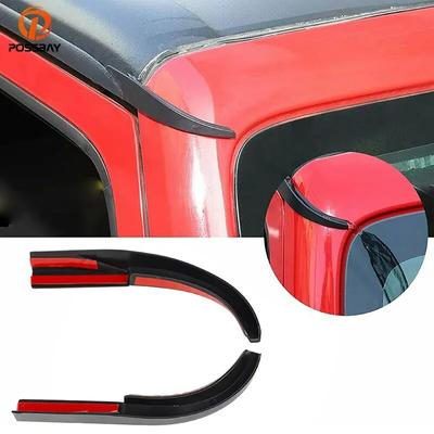For Jeep Wrangler JK 2007-2017 Car Roof Black Water Rain Diverter Guard Slot Gutter Extension Styling Auto Exterior Accessories
