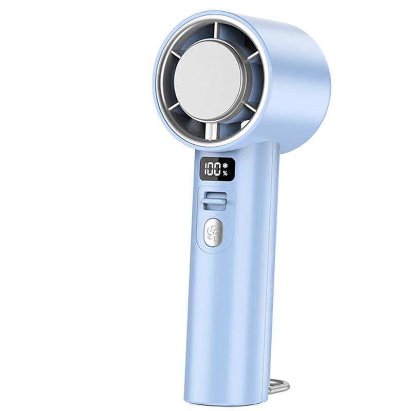 

High-Speed Portable USB Mini Air Cannon Fan with Ice Pack for Powerful Cooling F1-2000mAh Ice Pack Handheld Fan небесно-голубой