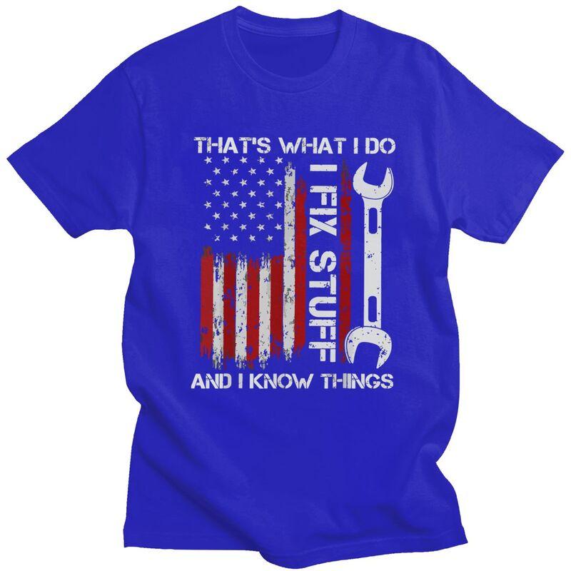 Custom Fashion I Fix Stuff T Shirts Men Mechanic Engineer Gift Tshirts Casual Tee Tops Slim Fit Tshirt Gift