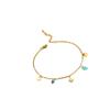 Metallic Turquoise Geometric Disc Anklet with Star and Butterfly Ornaments - Cold Temp Niche Style Accessories