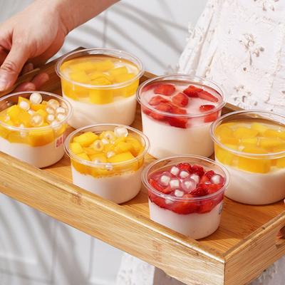 10/50 Piezas Taza de Postre con Tapa Transparente Vasos para Helado para Pudín Vasos de Yogur Caja para Mousse y Pastel Contenedor de Embalaje para Repostería