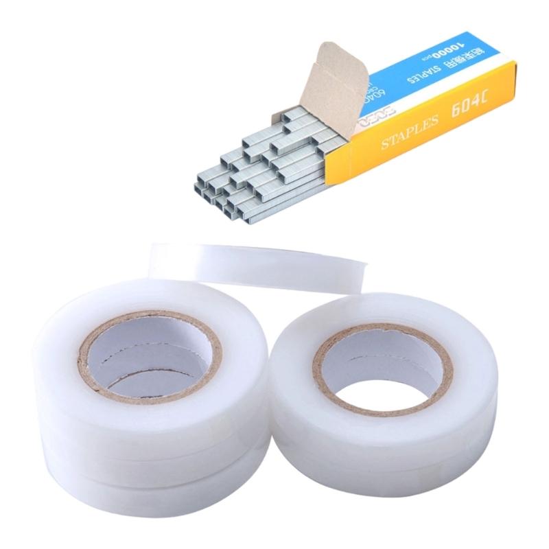 Fita de Amarração para Galhos de Plantas Ferramentas Manuais de Amarração com 1 Caixa de Grampos Para Máquina de Amarração de Jardim Vegetal