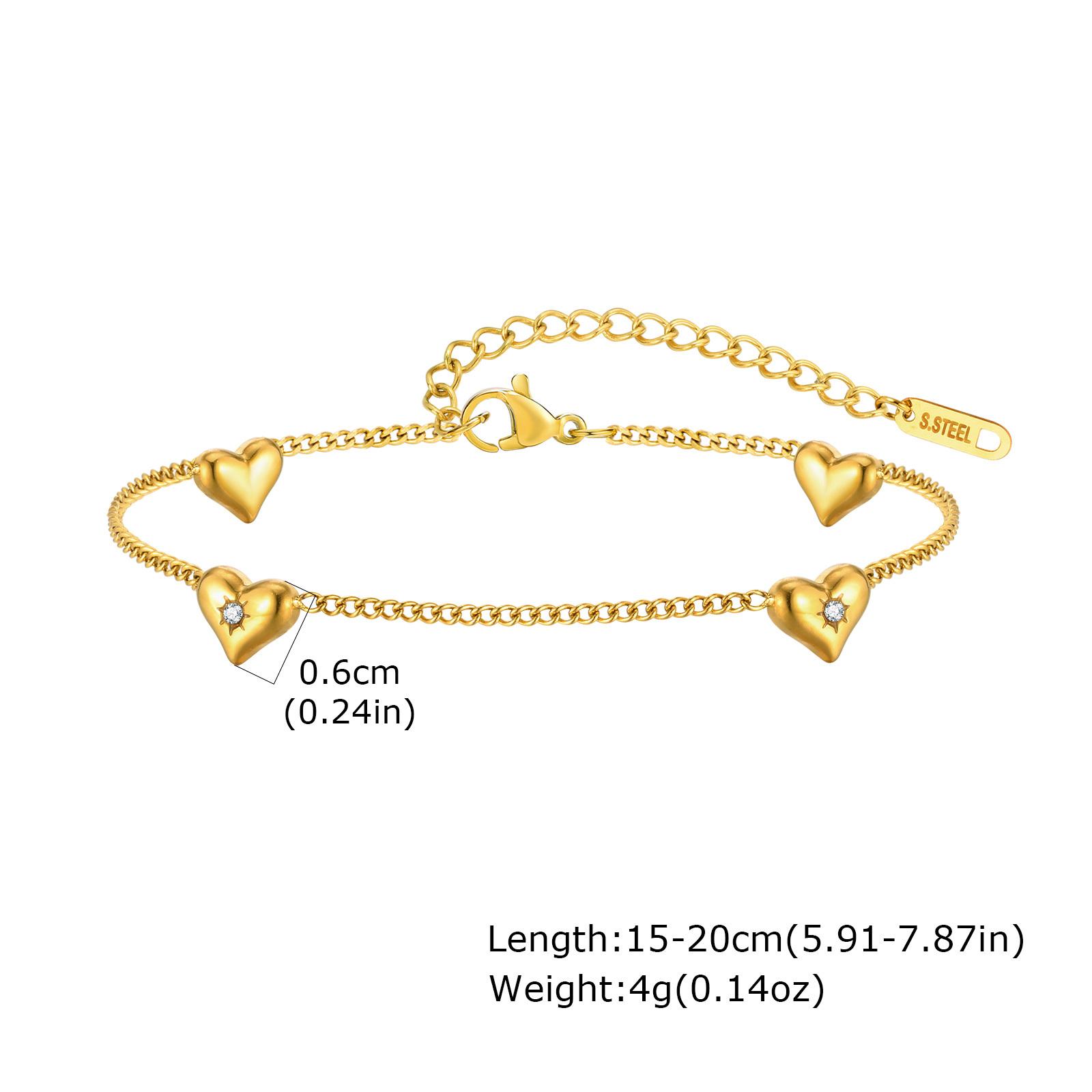

Vnox Chic Heart Charms Necklaces, Gold Plated Stainless Steel Collar, Adjustable Women s Love Gift Jewelry