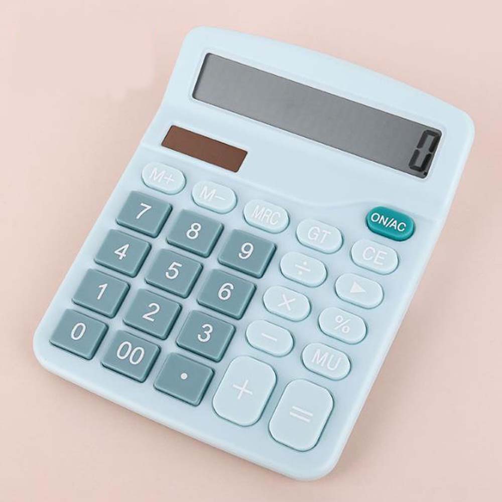 1PC Simple Color 12-bit Solar Calculator with Large Screen Suitable for Student Finance Office Desktop Calculator