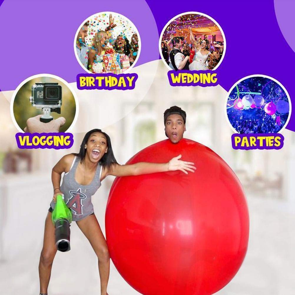 72 Inch Giant Human Balloon Round Climb Balloon Thick Latex Balloon for Wedding Birthday Event Decoration J-ouuo (Red)