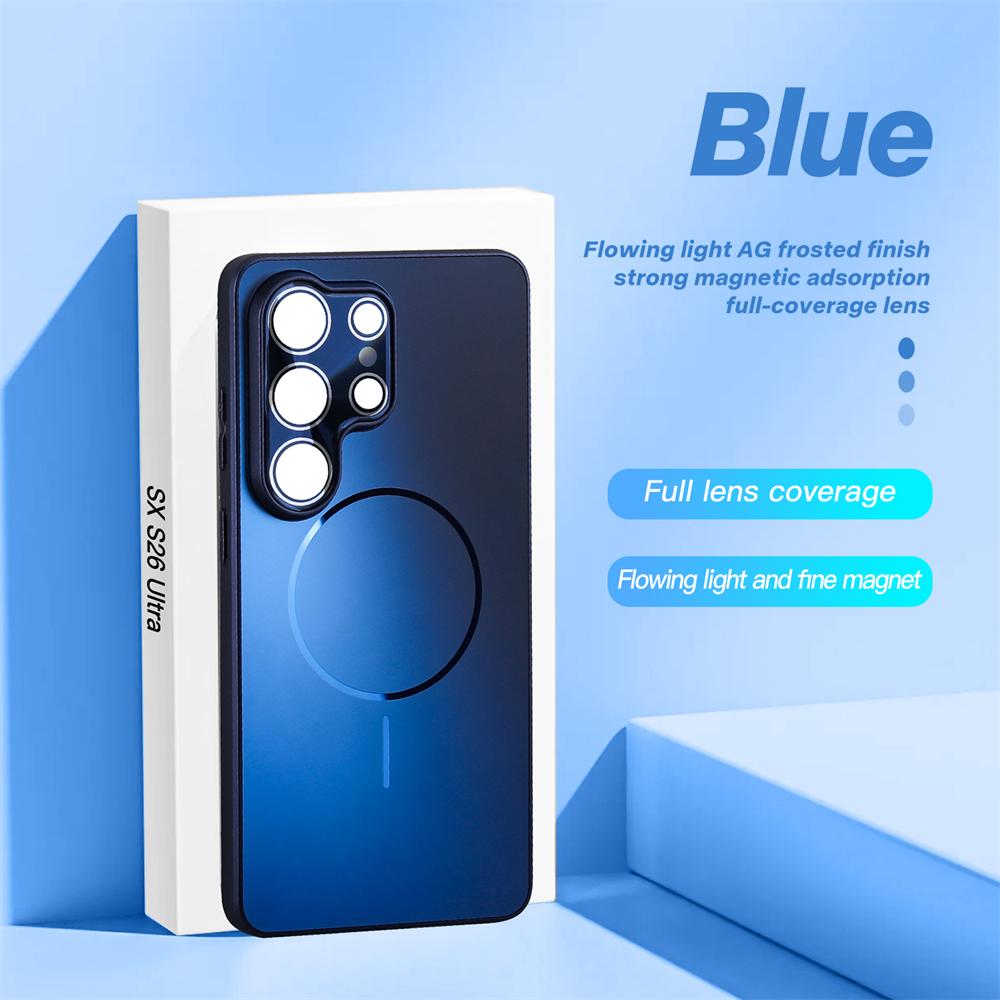 For Magsafe Ultrathin Magnetic Phone Case For Samsung Galaxy S26 Ultra S25 Ultra Plus Wireless Charge Metallic Paint Back Cover