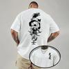 Samurai Dragon Men Cotton TShirt Japanese Streetwear Casual Fashion Style - Men's Summer Cotton Graphic Tee