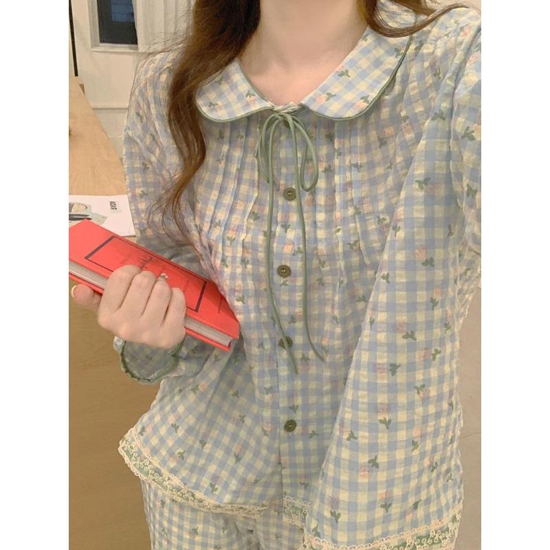 

Женская пижама, новый осенне-весенний комплект с длинными рукавами, мягкая пижама в полоску с рисунком, женская домашняя ночная одежда, кардиган XXL