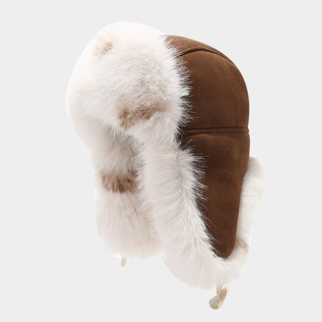 Leopard Print Fluffy Leather Winter Beanie With Windproof Ear Cover For Men And Women