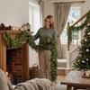 Hanging Christmas Garland with Lights for Holiday Home Wall Decor and Festive Indoor Display