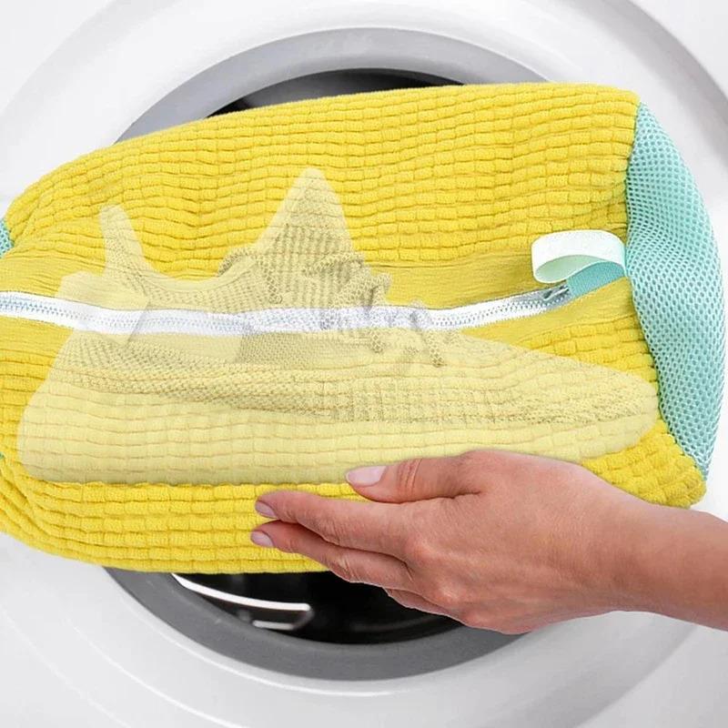 Washing Shoes Bag Cotton Laundry Fluffy Fibers Easily Remove Dirt Washing Bags Anti-Deformation Shoes Clothes Organizer