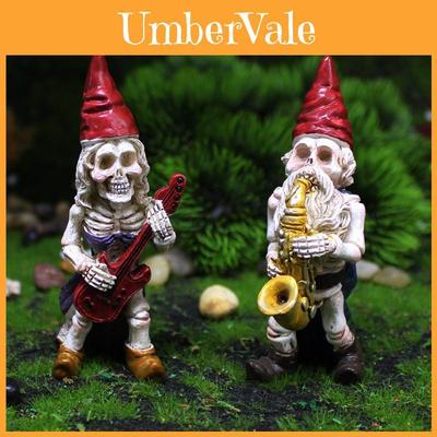 Halloween Skeleton Dwarf Resin Figurine With Music Theme For Party Decor And Giftgiving