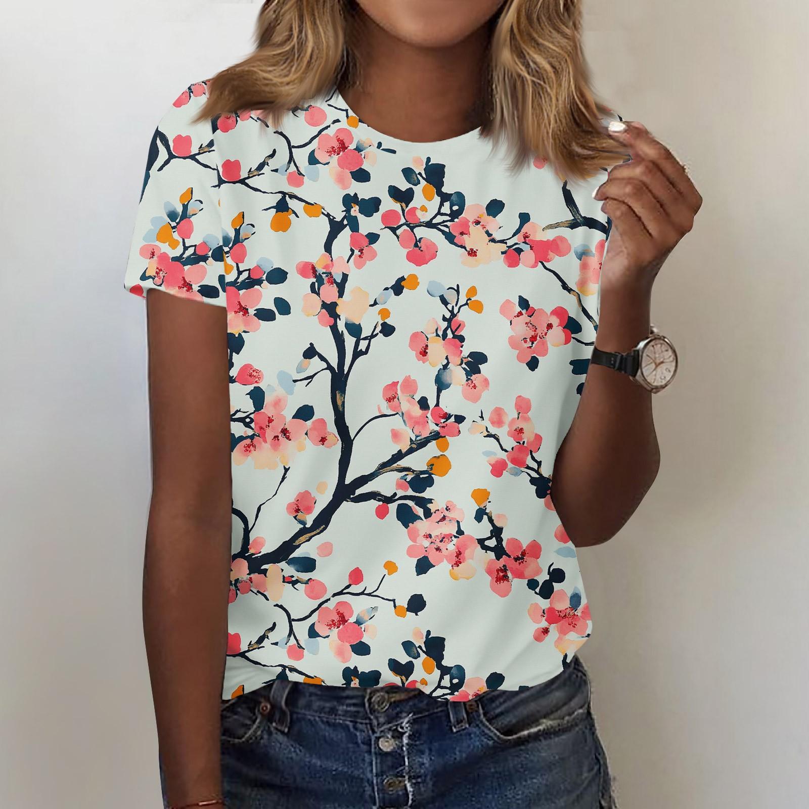 

Женская мода повседневная футболка с круглым вырезом и короткими рукавами, топ, футболка, топ S